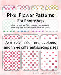 Pixel Flower Patterns for PS