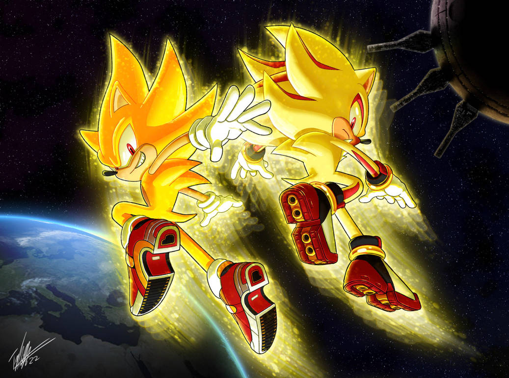 Super Sonic and Super Shadow by jfkfifidfof on DeviantArt