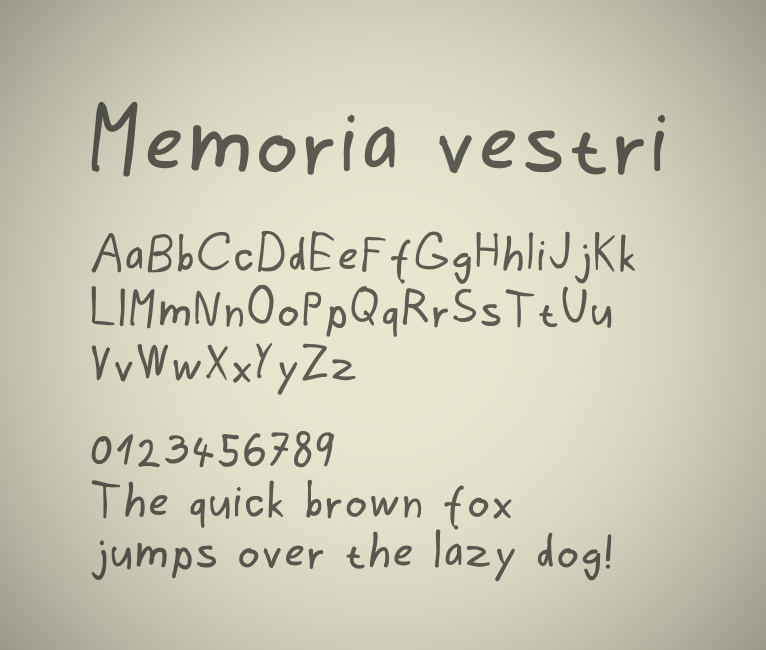 Memoria Vestri font