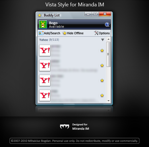 Vista Style for Miranda IM