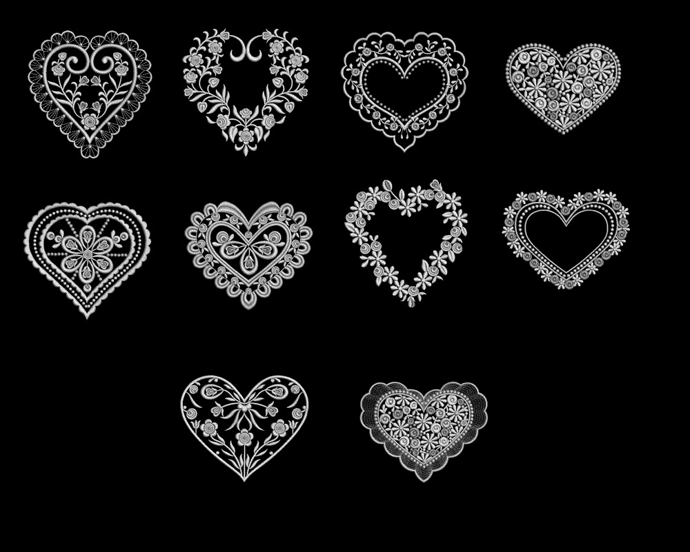 Patchwork Floral Hearts