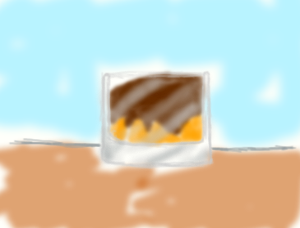 Chocolate mousse with peach halves by Deoxtri on DeviantArt