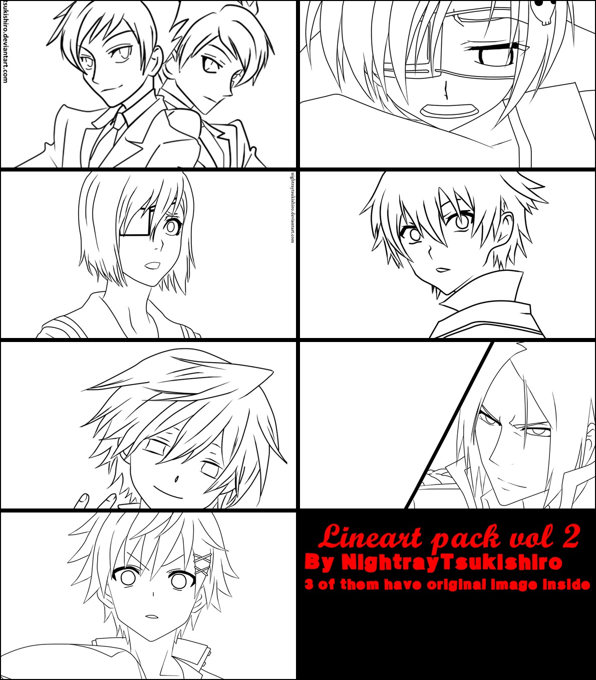 Lineart Pack vol 2 by NightrayTsukishiro on DeviantArt