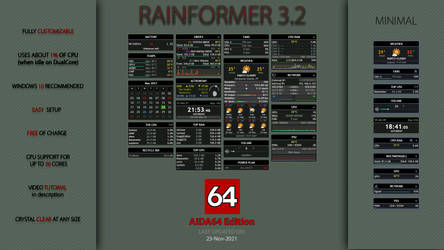 Rainformer 3.2 AIDA64 Edition | Rainmeter