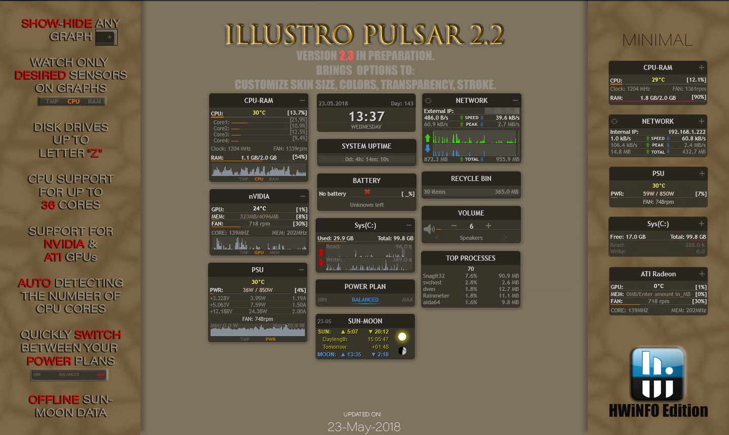 illustro Pulsar 2.2 HWiNFO Rainmeter by Pul53dr1v3r