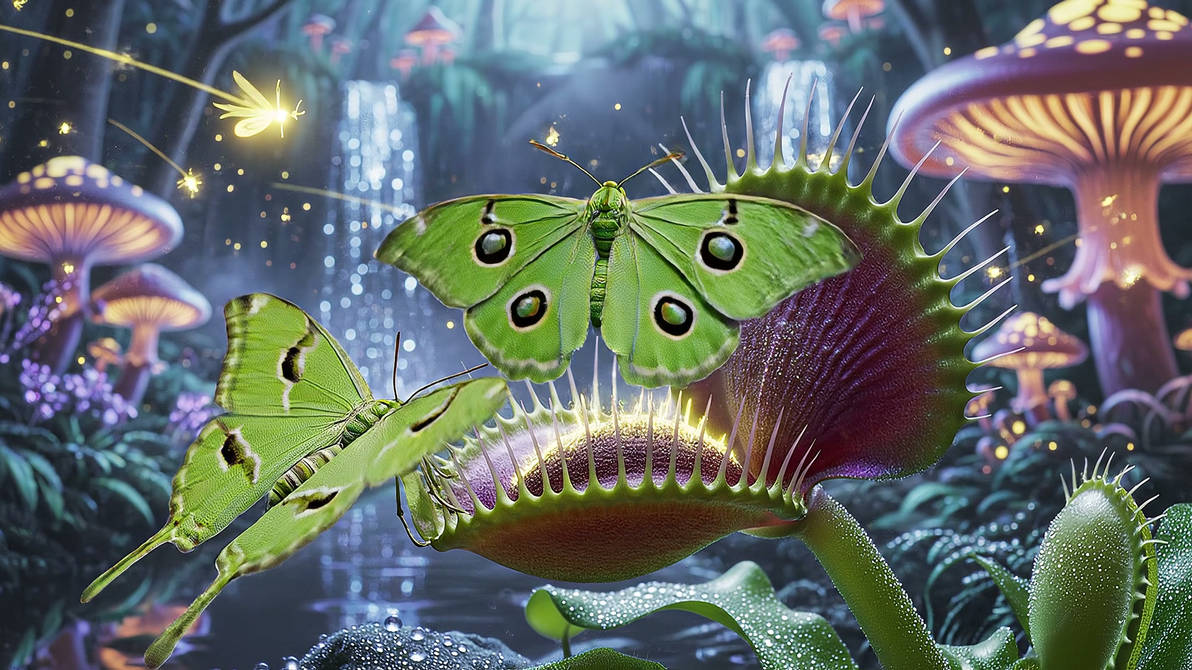 Luna Moth for lunch by DewdropsintheGarden on DeviantArt