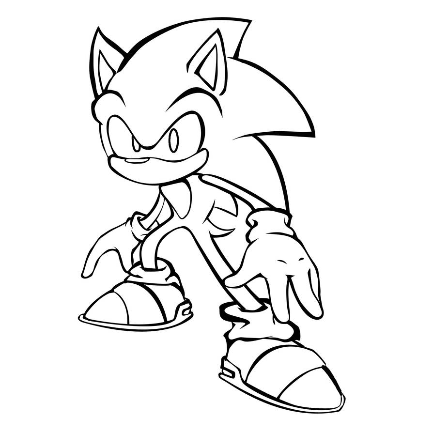 Sonic Lineart 18 SEPT 2012 by Chiblu on DeviantArt