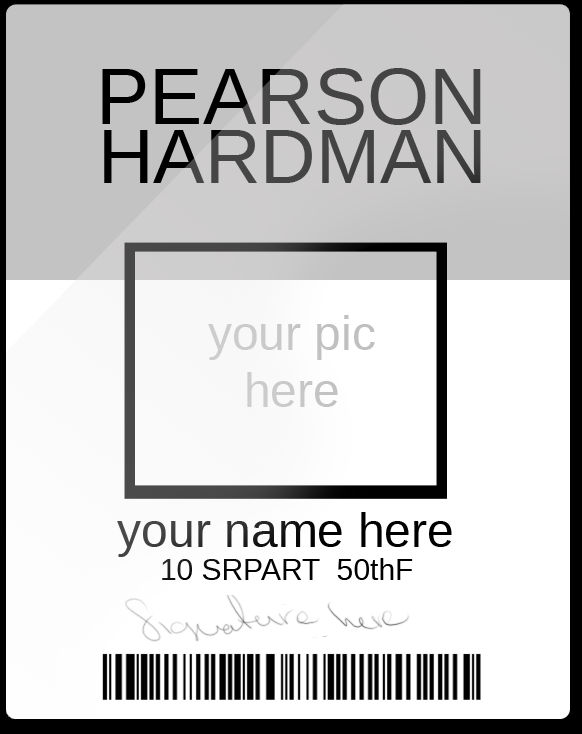 Pearson Hardman employee ID Template by UruhaKouyou on DeviantArt