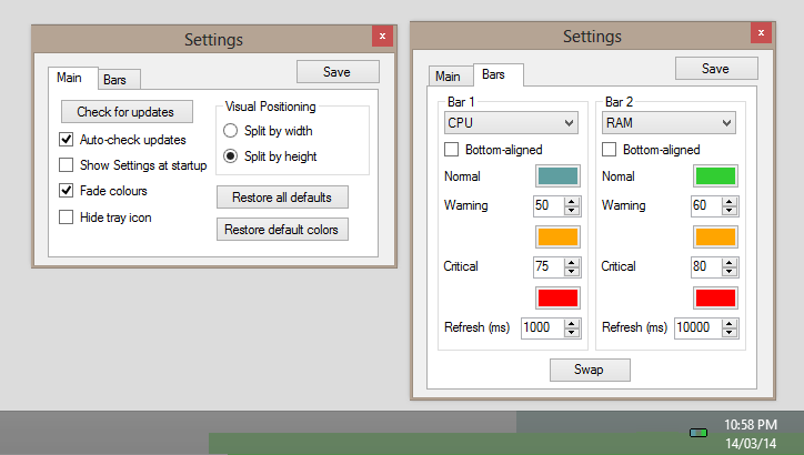 RAM CPU (+DISK) Taskbar v2.2.2