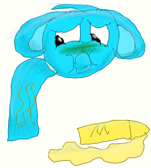 Sky ate too much mustard