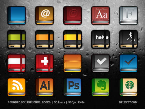 Rounded Square Icons: Books