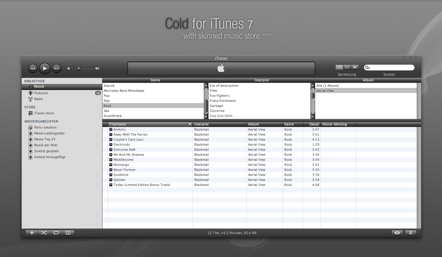 Cold skin for iTunes 7