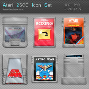 Atari 2600 Plastic Cartridges Icon Set
