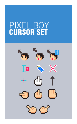 PIXEL BOY Cursor Set edited by Szuruburu