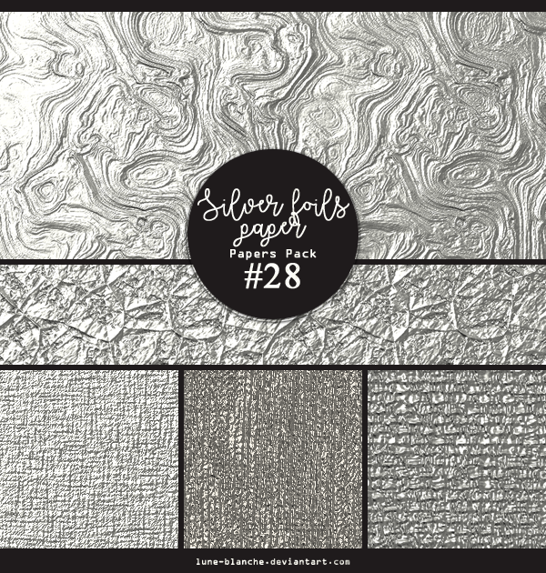 Papers pack #28 - Silver foils papers