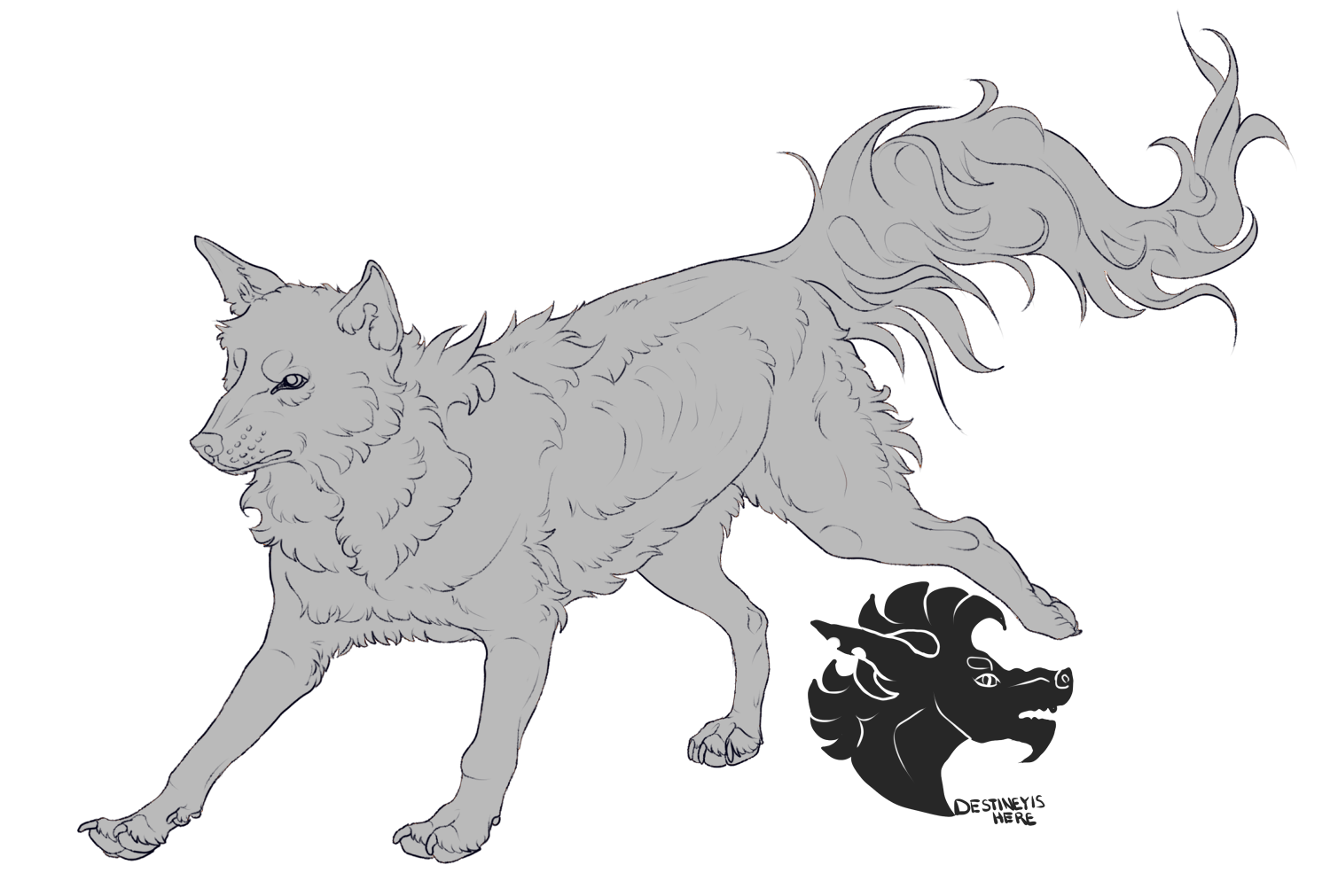 Wolf lineart F2U by Hellish-Apocalypse on DeviantArt