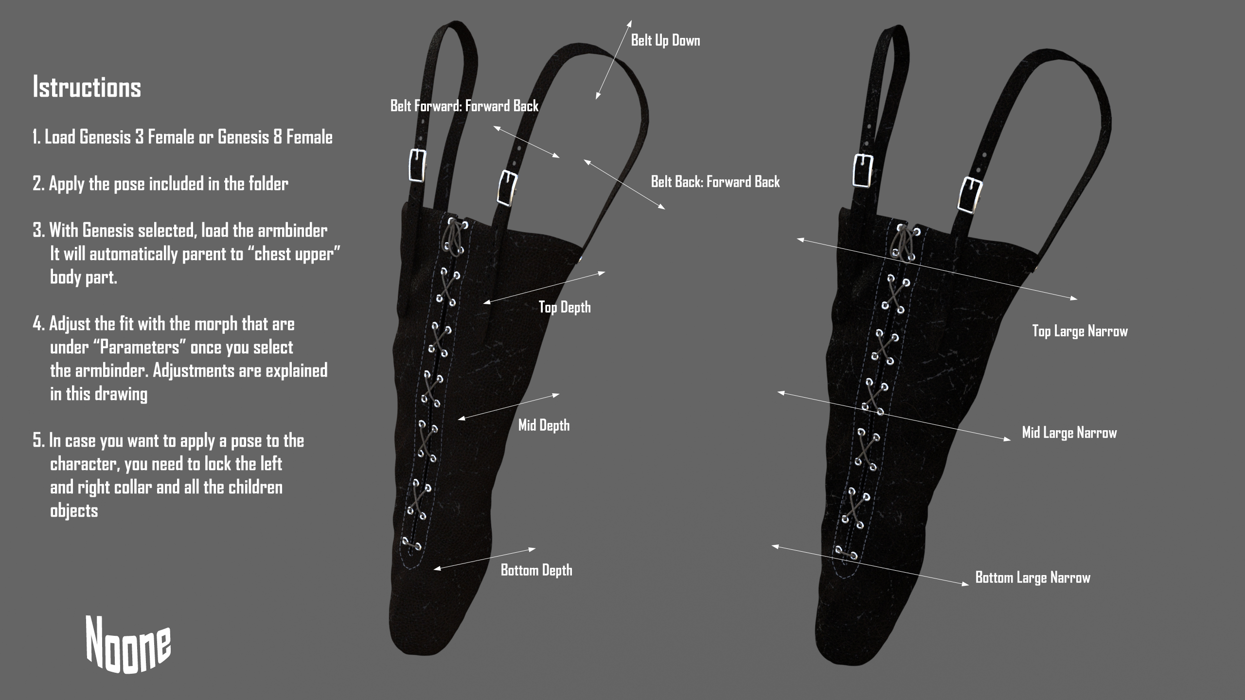FREEBIE: Bondage Leather Armbinder by Noone102000 on DeviantArt