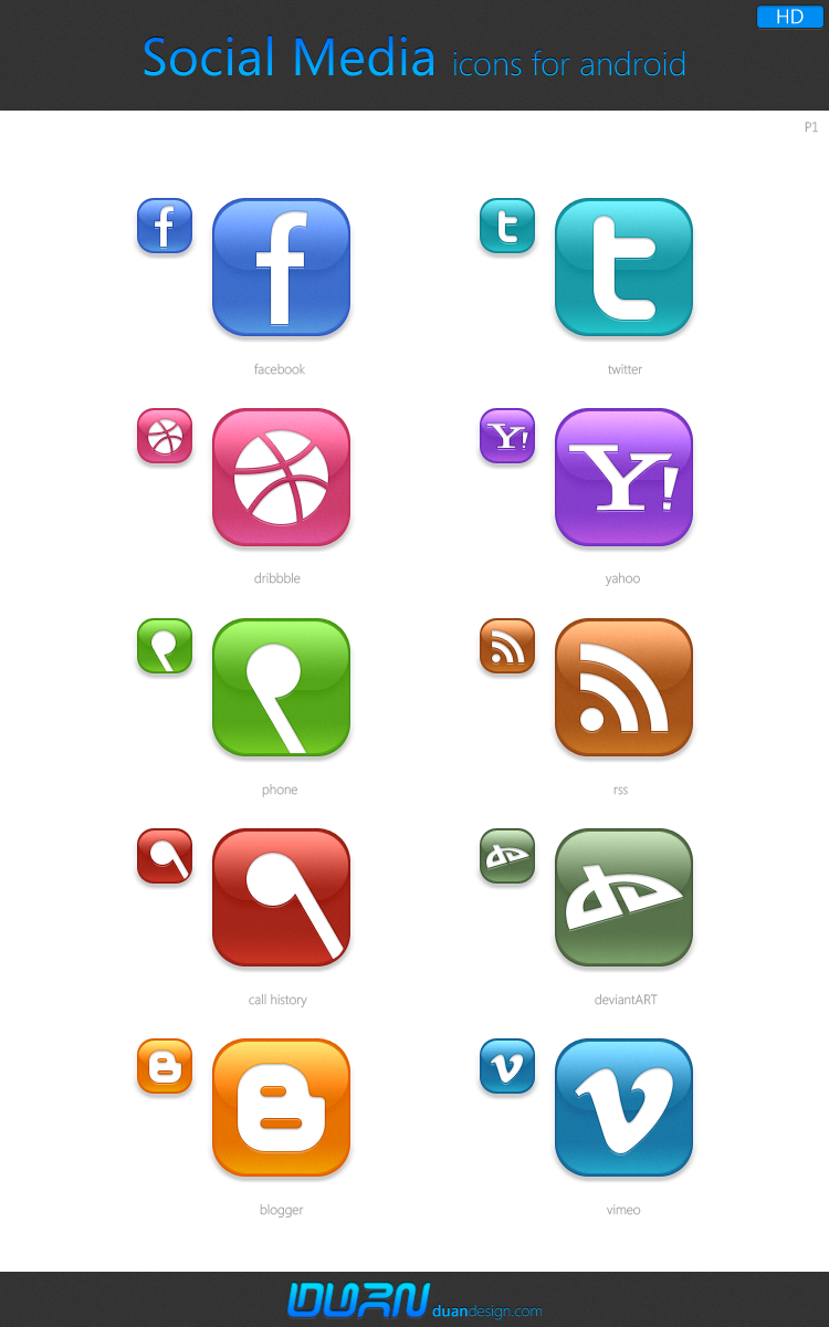 Social Media Icons for Android by dstyler on DeviantArt