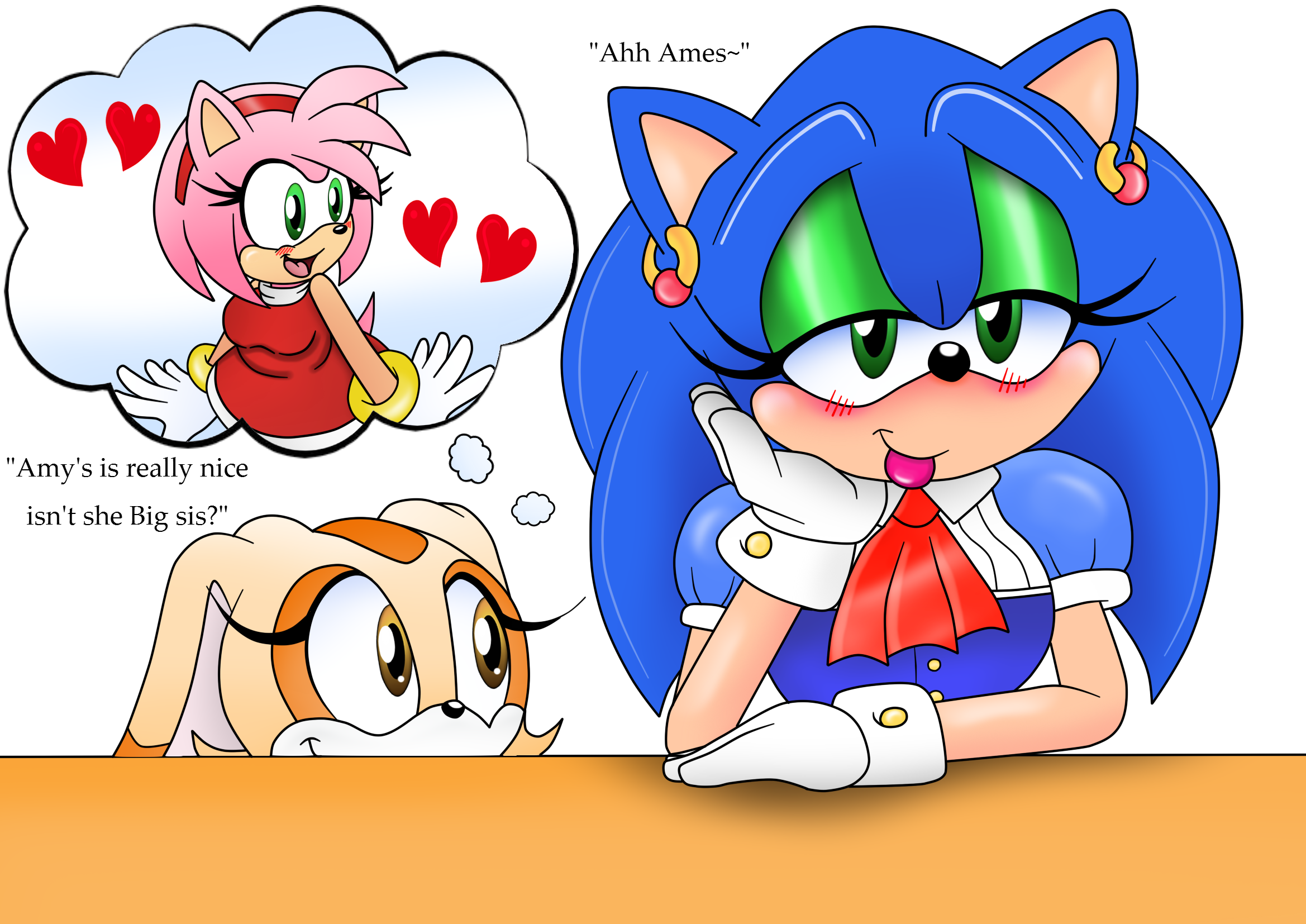 Lady Sonic thinking of Amy by ClassicSonicSatAm on DeviantArt
