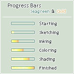 Progress Bars - Seagreen / Gold by Oceannist