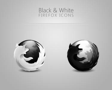 Black and White Firefox Icons