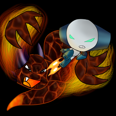 Robot Boy and Volcano Snake