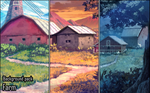 Background set - Farm by momma-kuku