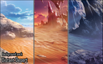 Background set - Distant Desert by momma-kuku