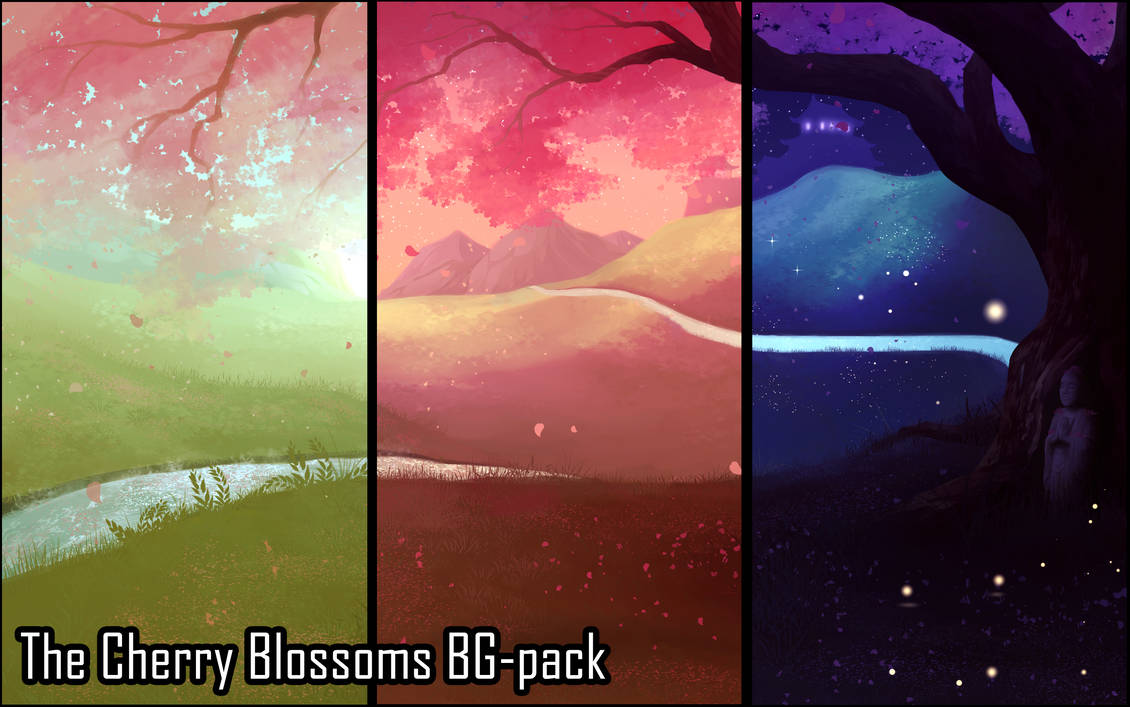 Background Set - The Cherry Blossoms by momma-kuku