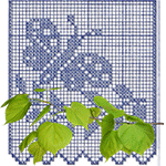 Blue Butterfly on embroidery by KmyGraphic