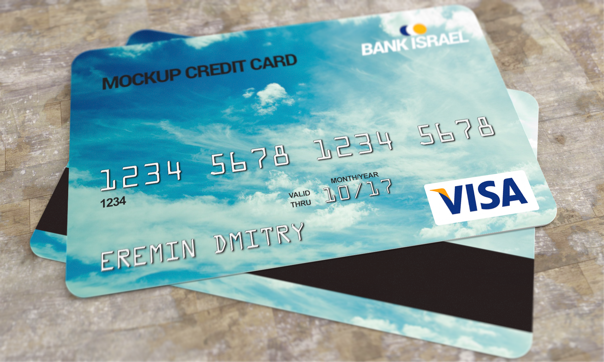 Credit card mockup PSD