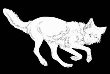 Frolicking Wolf Free Lineart