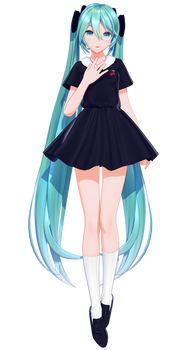 [MMD Model Dl!] YYB Black Dress Miku