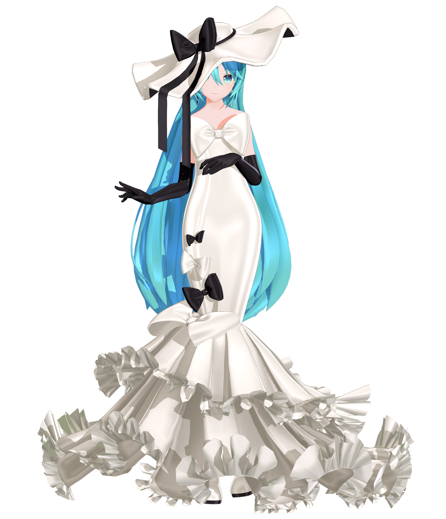 [MMD Model Dl!] YYB White Valentine Miku by paprika1423 on DeviantArt