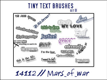 Tiny Text Brushes set 01