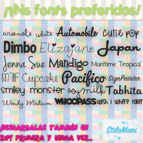 Pack de Mis Fonts Preferidas(Pedido)ZIP.By:StiMari