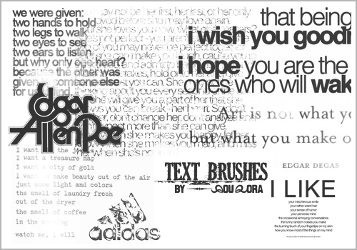 text brushes