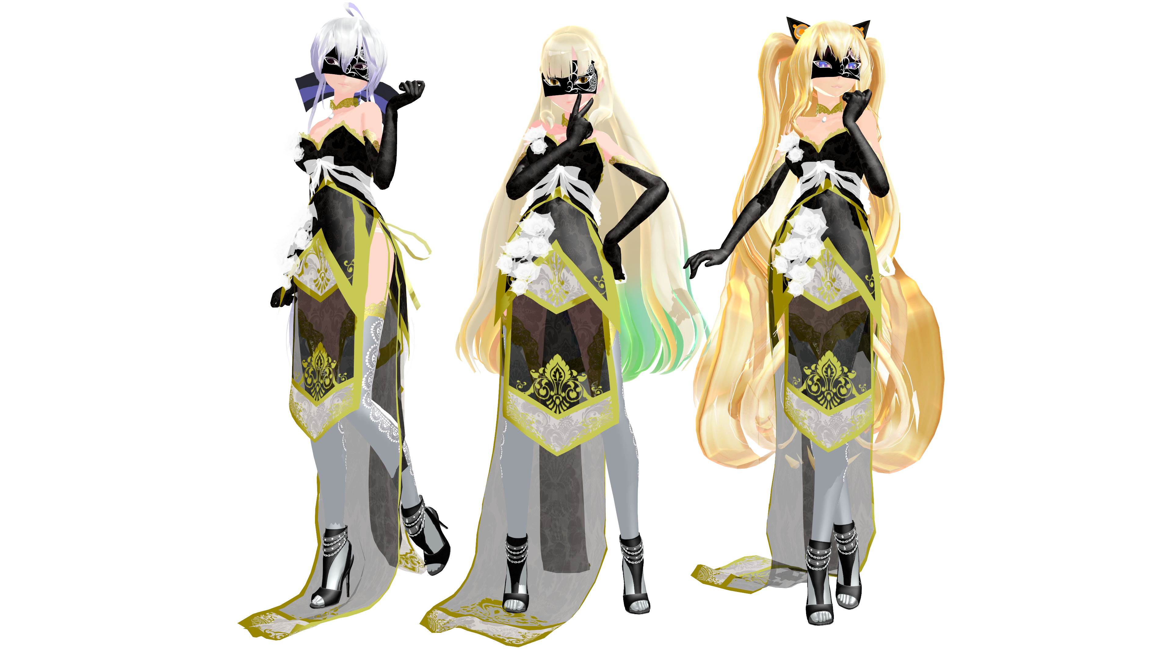 MMD: TDA Phantom Lady Haku, Mayu, and SeeU