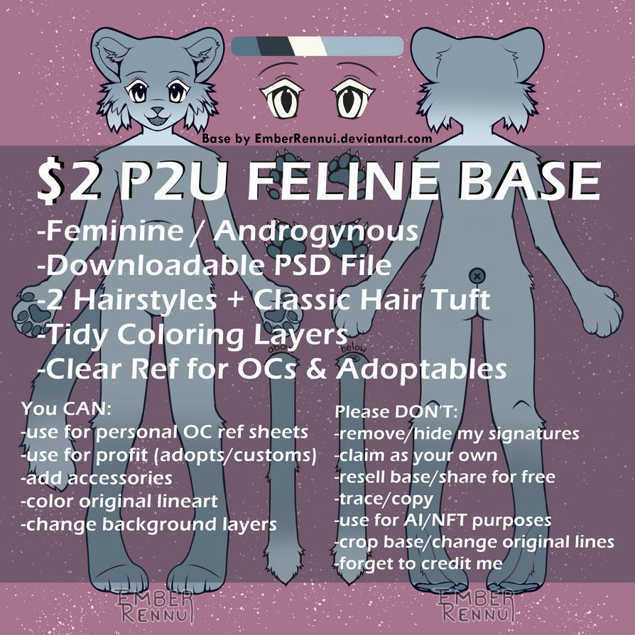 [50% OFF] P2U Anthro Feline Ref Base by EmberRennui on DeviantArt