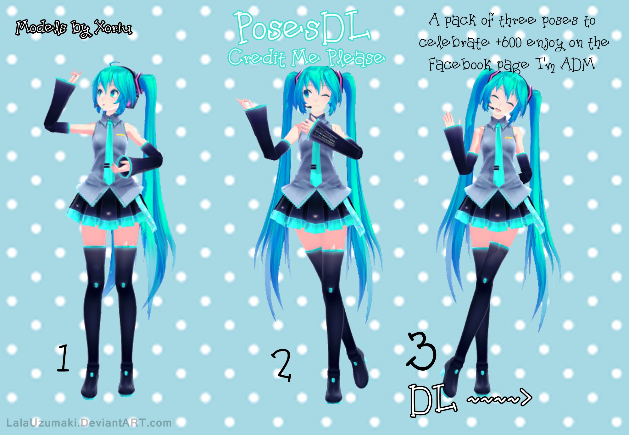 MMD 3 pose pack ~DL~ by LalaUzumaki on DeviantArt