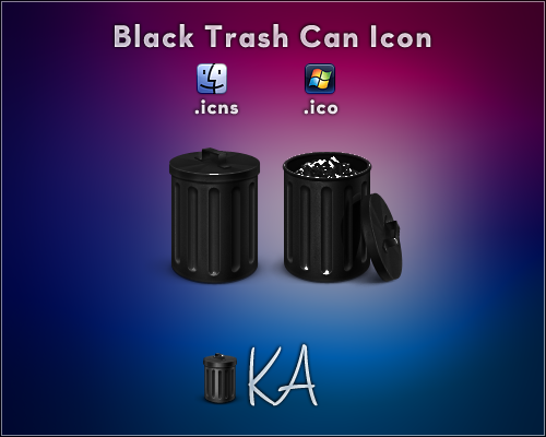 Black Trash Can Icon