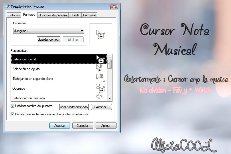Cursor Nota musical - AliciaC00l by AliciaC00L on DeviantArt