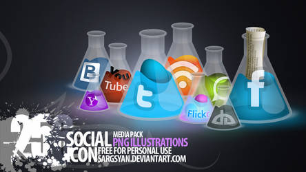 Bulb Social Media Icons by sargsyan