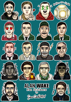 Alan Wake Stickers by SeaCat2401