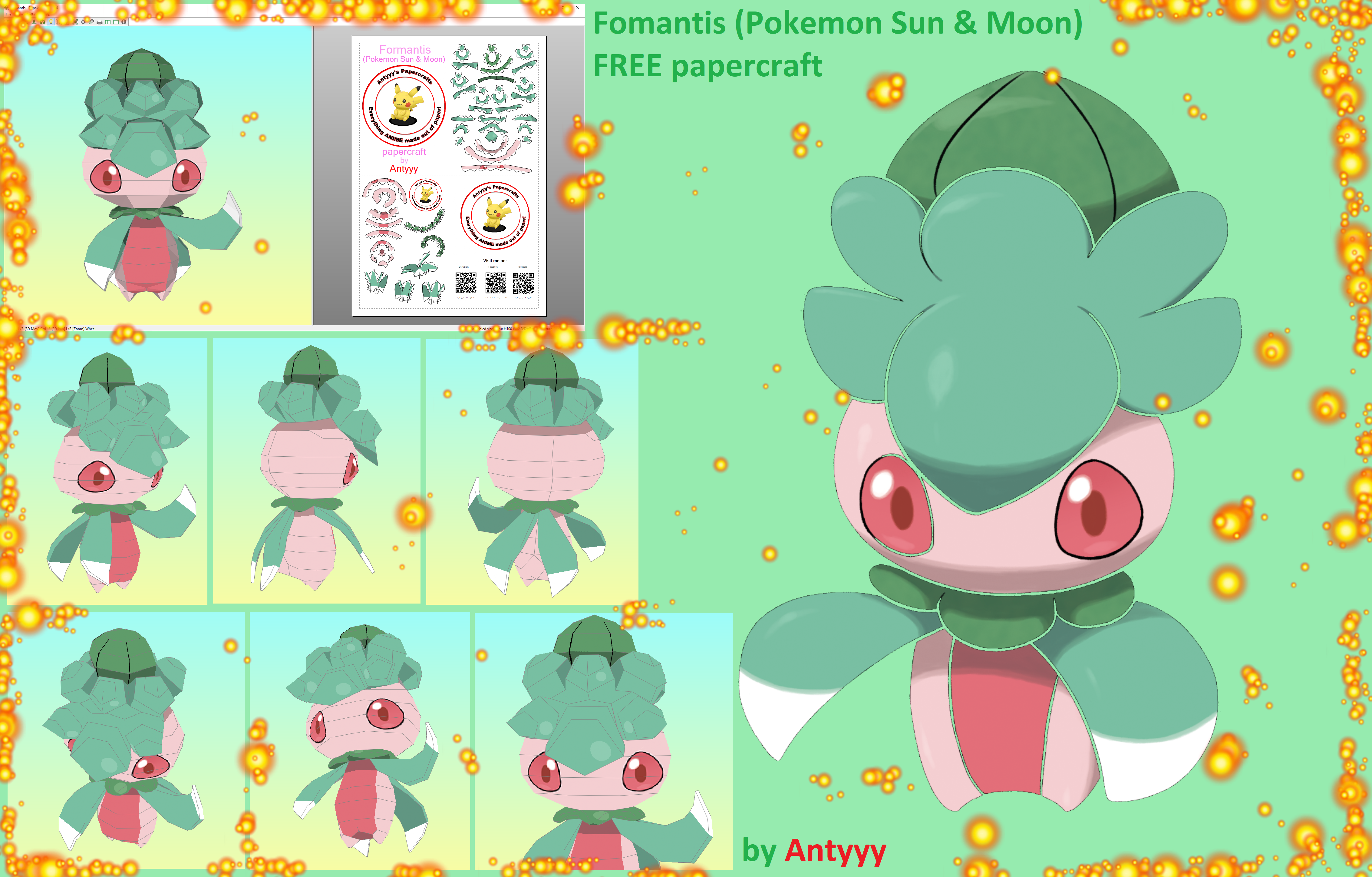 Fomantis  Pokemon, Pokemon pokedex, Pokemon craft