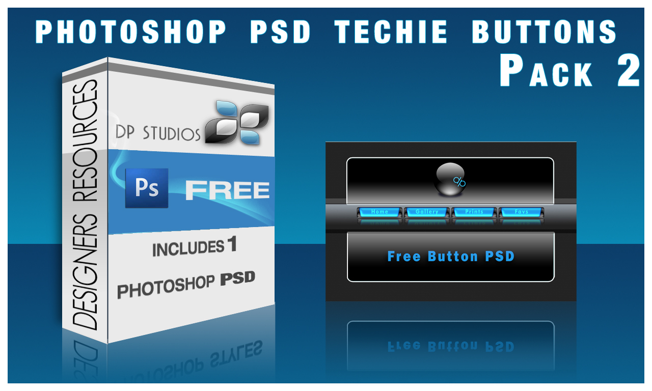 Techie Glass  Button PSD