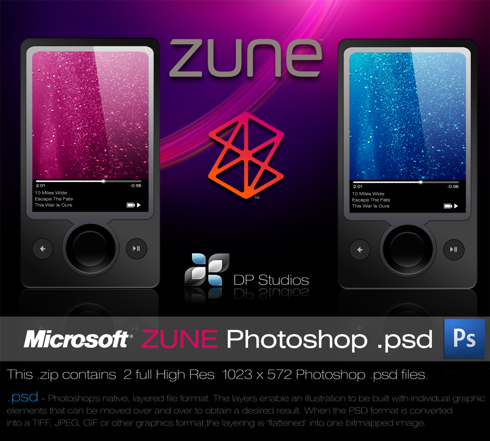 Microsoft ZUNE PSD by DigitalPhenom on DeviantArt