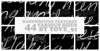 44 handwritten various sizes