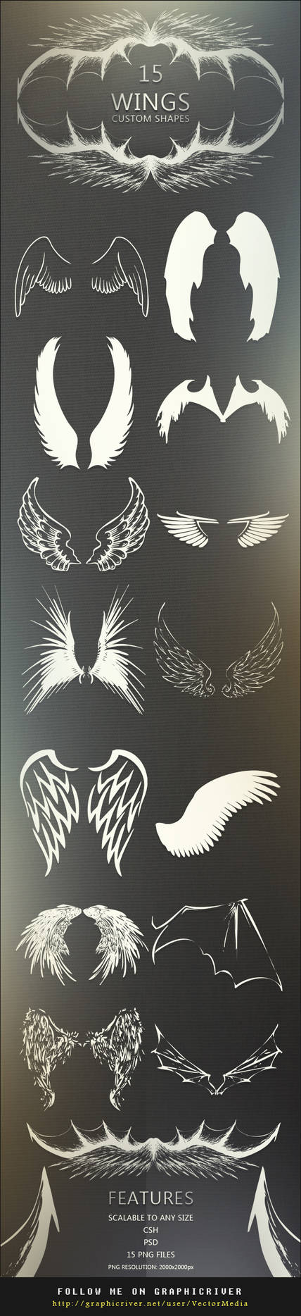 15 Wings - Custom Shapes
