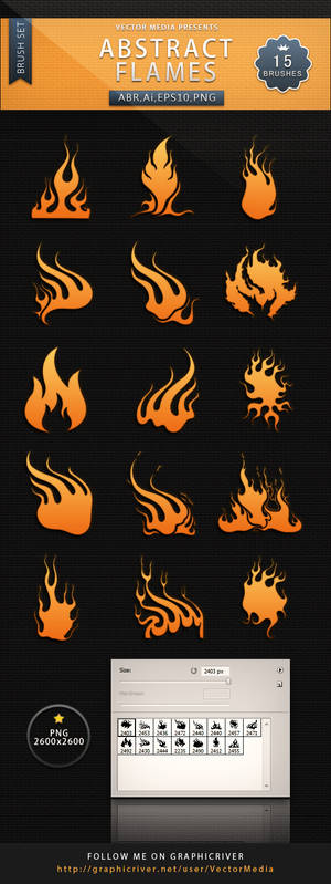 Abstract Flames - Brush Set